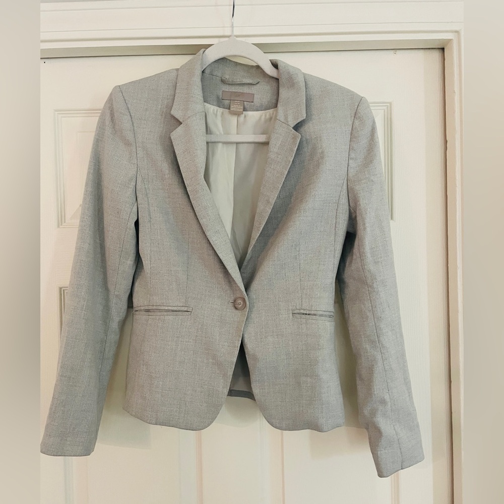H&M Light Gray Women’s Blazer & Pants Suit Set (Blazer XS / Pants US 6)